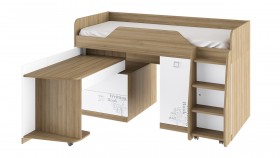 Кровать комбинированная «Оксфорд» (Ривьера/Белый с рисунком) в Солнечном - solnechnyj.katalogmebeli.com | фото 3