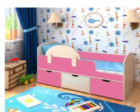 Кровать Малыш-мини Дуб молочный/Розовый в Солнечном - solnechnyj.katalogmebeli.com | фото