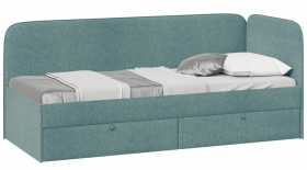 Кровать «Молли» с мягкой обивкой (900) тип 1 (Микровелюр Scandi Indigo 11) в Солнечном - solnechnyj.katalogmebeli.com | фото