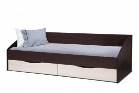 Кровать одинарная "Фея - 3" (симметричная) New (венге / вудлайн кремовый / ДВПО: белый) в Солнечном - solnechnyj.katalogmebeli.com | фото