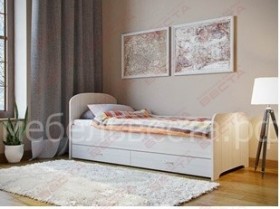 Кровать односпальная ЛДСП 800 с ящиками Дуб выбеленный в Солнечном - solnechnyj.katalogmebeli.com | фото