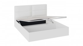 Кровать «Глосс» с мягкой обивкой и подъемным механизмом тип 1 (1400) (Белая) в Солнечном - solnechnyj.katalogmebeli.com | фото 2