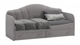 Кровать с мягкой спинкой и ящиками «Сабрина» 900 Светло-серый в Солнечном - solnechnyj.katalogmebeli.com | фото