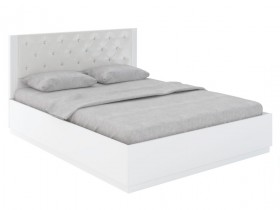 Кровать с ПМ М25 Спальня Тиффани (белый текстурный) в Солнечном - solnechnyj.katalogmebeli.com | фото