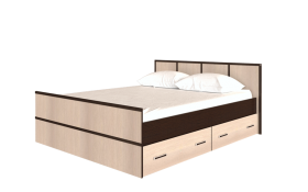 Кровать Сакура с настилом и ящиками 1,4 (Венге/Лоредо) в Солнечном - solnechnyj.katalogmebeli.com | фото