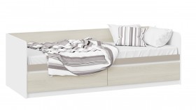 Кровать «Сканди» с 2 ящиками Дуб Гарден/Белый/Глиняный серый в Солнечном - solnechnyj.katalogmebeli.com | фото 1