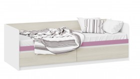 Кровать «Сканди» с 2 ящиками Дуб Гарден/Белый/Лиловый в Солнечном - solnechnyj.katalogmebeli.com | фото