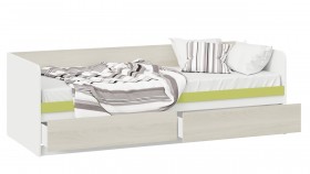 Кровать «Сканди» с 2 ящиками Дуб Гарден/Белый/Зеленый в Солнечном - solnechnyj.katalogmebeli.com | фото 2
