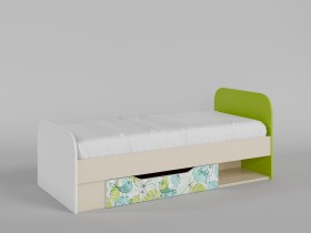 Кровать Твит 1650х750 (Белый/Зеленый/корпус Клен) в Солнечном - solnechnyj.katalogmebeli.com | фото