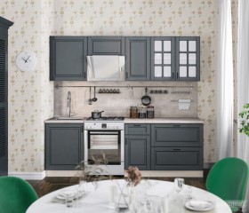 Кухня Регина 24 2,4 м (Серый матовый/Белый) в Солнечном - solnechnyj.katalogmebeli.com | фото