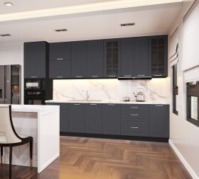 Кухонный гарнитур 1,8м Луксор высокие модули (Клен серый/корпус венге) в Солнечном - solnechnyj.katalogmebeli.com | фото