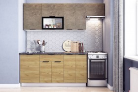 Кухонный гарнитур Стоун 2.2 (белый/камень темно-серый/акация светлая) в Солнечном - solnechnyj.katalogmebeli.com | фото
