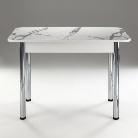 Кухонный стол 1100*700/400 ф 2 Пластик, мрамор белый в Солнечном - solnechnyj.katalogmebeli.com | фото 1