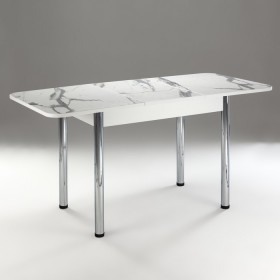 Кухонный стол 1100*700/400 ф 2 Пластик, мрамор белый в Солнечном - solnechnyj.katalogmebeli.com | фото 2