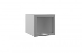 Квадро ГВПГС 500 шкаф верхний горизонтальный глубокий со стеклом высокий (Железо/корпус Серый) в Солнечном - solnechnyj.katalogmebeli.com | фото