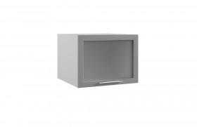 Квадро ГВПГС 600 шкаф верхний горизонтальный глубокий со стеклом высокий (Железо/корпус Серый) в Солнечном - solnechnyj.katalogmebeli.com | фото