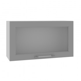 Квадро ВПГС 800 шкаф верхний горизонтальный со стеклом высокий (Лунный свет/корпус Серый) в Солнечном - solnechnyj.katalogmebeli.com | фото