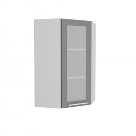 Квадро ВПУС 550 шкаф верхний угловой со стеклом высокий (Железо/корпус Серый) в Солнечном - solnechnyj.katalogmebeli.com | фото