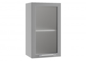 Лофт ПС 400 шкаф верхний со стеклом (Дуб бурый/корпус Серый) в Солнечном - solnechnyj.katalogmebeli.com | фото