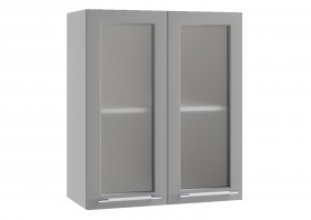 Лофт ПС 600 шкаф верхний со стеклом (Дуб бурый/корпус Серый) в Солнечном - solnechnyj.katalogmebeli.com | фото