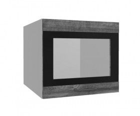 Лофт ВПГСФ 500 шкаф верхний горизонтальный со стеклом высокий с фотопечатью (Дуб бурый/корпус Серый) в Солнечном - solnechnyj.katalogmebeli.com | фото