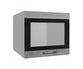 Лофт ВПГСФ 500 шкаф верхний горизонтальный со стеклом высокий с фотопечатью (Дуб майский/корпус Серый) в Солнечном - solnechnyj.katalogmebeli.com | фото