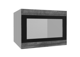 Лофт ВПГСФ 600 шкаф верхний горизонтальный со стеклом высокий с фотопечатью (Дуб бурый/корпус Серый) в Солнечном - solnechnyj.katalogmebeli.com | фото