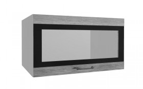 Лофт ВПГСФ 800 шкаф верхний горизонтальный со стеклом высокий с фотопечатью (Дуб майский/корпус Серый) в Солнечном - solnechnyj.katalogmebeli.com | фото