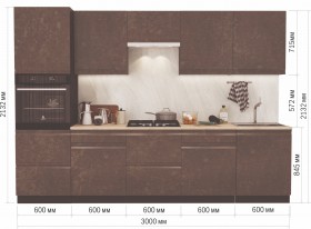 Модульная кухня Бруклин 3 м (Бетон коричневый) в Солнечном - solnechnyj.katalogmebeli.com | фото 14