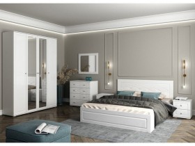 Модульная спальня Барселона (Белый/Белый глянец) в Солнечном - solnechnyj.katalogmebeli.com | фото 1