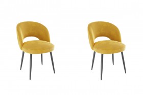 Набор стульев Моли 2 шт (жёлтый велюр/черный) в Солнечном - solnechnyj.katalogmebeli.com | фото