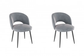 Набор стульев Моли 2 шт (серый велюр/черный) в Солнечном - solnechnyj.katalogmebeli.com | фото