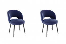 Набор стульев Моли 2 шт (синий велюр/черный) в Солнечном - solnechnyj.katalogmebeli.com | фото