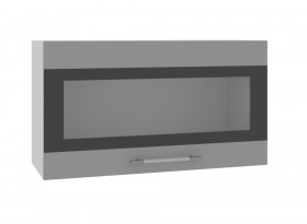 Олива ВПГСФ 800 Шкаф верхний горизонтальный со стеклом с фотопечатью высокий (Снег глянец/корпус Серый) в Солнечном - solnechnyj.katalogmebeli.com | фото