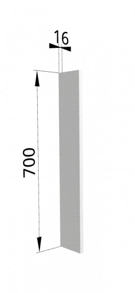 Панель торцевая (для шкафа верхнего торцевого высотой 700 мм) ПТ 400 Мелисса (Белый скин) в Солнечном - solnechnyj.katalogmebeli.com | фото