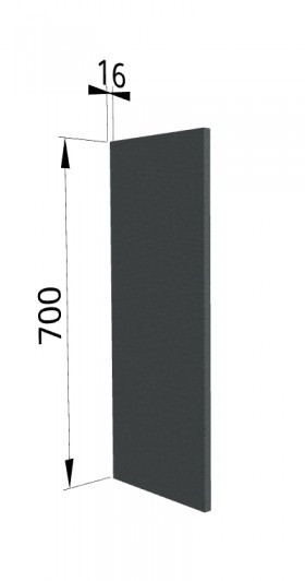 Панель торцевая П Квадро (для шкафа верхнего) Железо в Солнечном - solnechnyj.katalogmebeli.com | фото