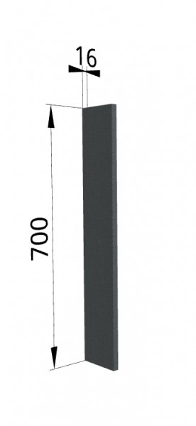 Панель торцевая ПТ 400 Квадро (для шкафа торцевого верхнего) Железо в Солнечном - solnechnyj.katalogmebeli.com | фото