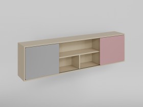 Полка между шкафами 1660 Грэйси (Розовый/Серый/корпус Клен) в Солнечном - solnechnyj.katalogmebeli.com | фото