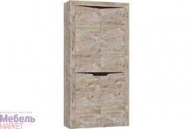 Шкаф 2-х створчатый комбинированный Хилтон (Дуб юкон/Гранж) в Солнечном - solnechnyj.katalogmebeli.com | фото