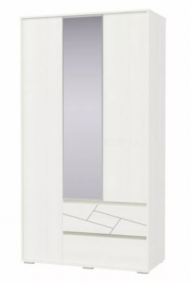 Шкаф 3-х дверный с ящиками Аделина 1200 Рамух белый в Солнечном - solnechnyj.katalogmebeli.com | фото