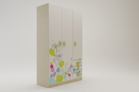 Шкаф 3-х створчатый с ящиками Флёр (Белый/корпус Клен) в Солнечном - solnechnyj.katalogmebeli.com | фото