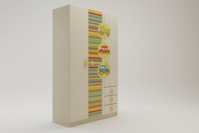 Шкаф 3-х створчатый с ящиками Клаксон (Бежевый/корпус Клен) в Солнечном - solnechnyj.katalogmebeli.com | фото