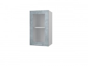 Шкаф 40 с витриной Лофт (Камень Оленна/Белый) в Солнечном - solnechnyj.katalogmebeli.com | фото
