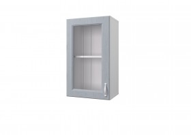 Шкаф 40 с витриной Принцесса (Серый/корпус Белый) в Солнечном - solnechnyj.katalogmebeli.com | фото