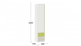 Шкаф для белья комбинированный «Сканди» Дуб Гарден/Белый/Зеленый в Солнечном - solnechnyj.katalogmebeli.com | фото 4