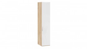 Шкаф для белья с 1 глухой дверью «Эмбер» Яблоня Беллуно/Белый глянец в Солнечном - solnechnyj.katalogmebeli.com | фото