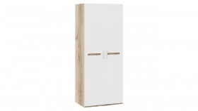 Шкаф для одежды с 2-мя дверями «Фьюжн» Дуб Делано/Белый глянец в Солнечном - solnechnyj.katalogmebeli.com | фото