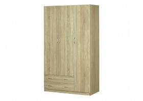 Шкаф для платья и белья 3-х дверный без зеркала Дуб Сонома в Солнечном - solnechnyj.katalogmebeli.com | фото