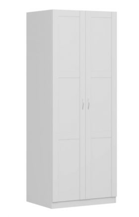 Шкаф двухдверный Пегас сборный белый в Солнечном - solnechnyj.katalogmebeli.com | фото