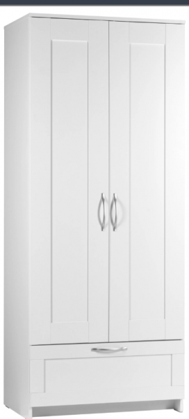 Шкаф двухдверный Сириус с 1 ящиком белый в Солнечном - solnechnyj.katalogmebeli.com | фото